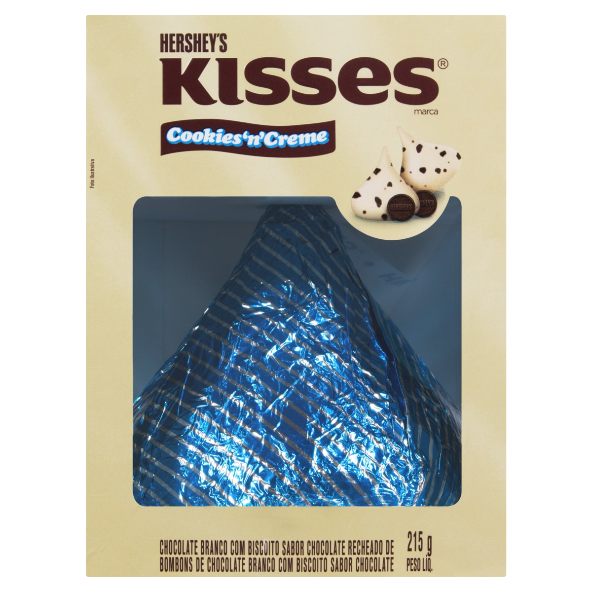 Chocolate Branco Cookies N Creme Hersheys Kisses Caixa 215g