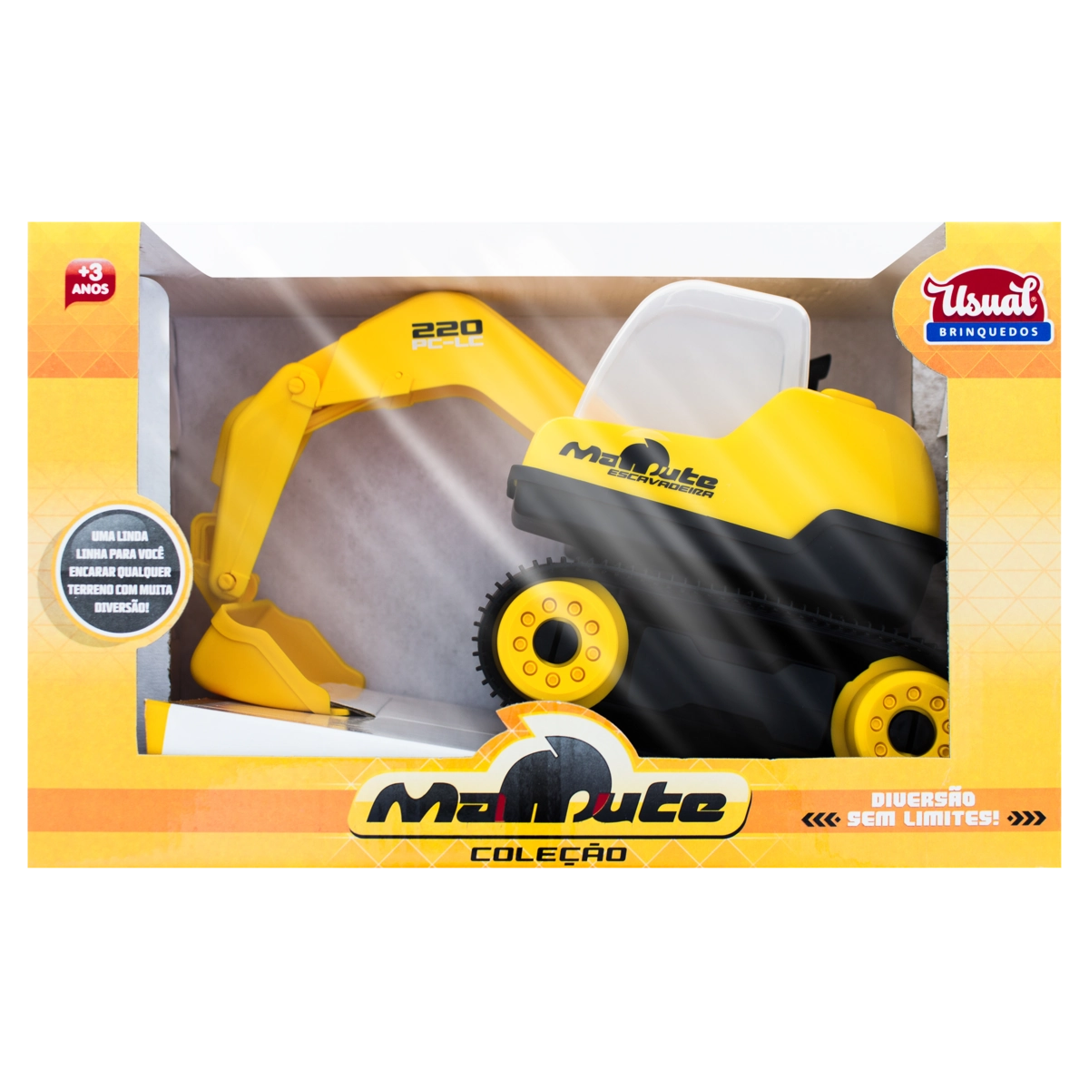Retroescavadeira Amarela Mamute Usual Brinquedos
