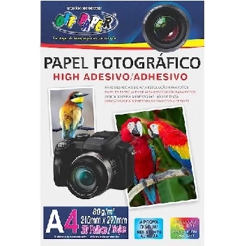 Papel Fotografico Adesivo A4 80g 20 Fls