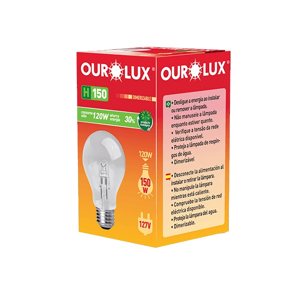 Lampada Halogena Clara H150 120w 127v Ourolux