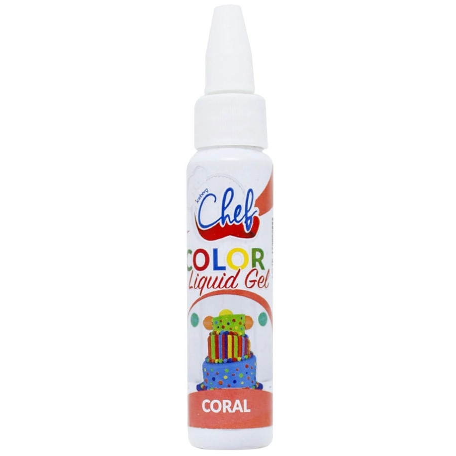 Corante Liquigel Coral 25g Iceberg Chef