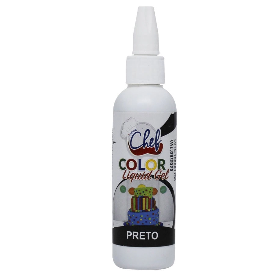 Corante Liquigel Preto 60g Iceberg Chef