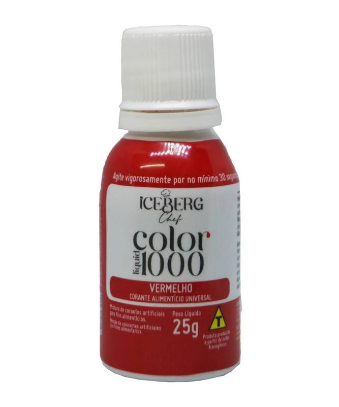 Corante Liquid Alimenticio Universal Verm 25g Iceberg Chef