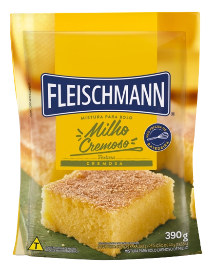 Mistura Para Bolo Cremoso Milho Fleischmann Clássicos Sachê 390g