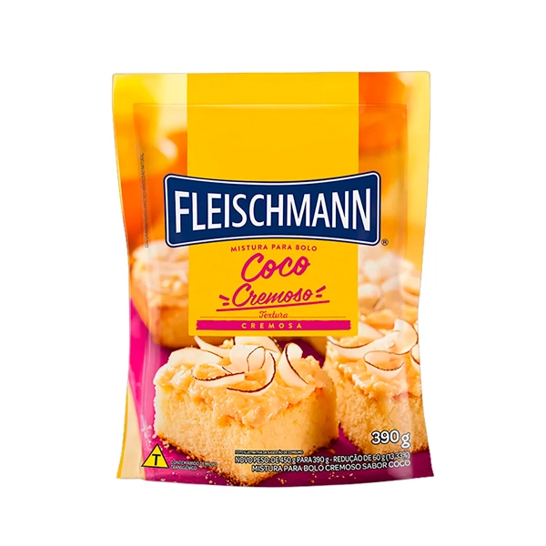 Mistura Para Bolo Cremoso Coco Fleischmann Clássicos Sachê 390g