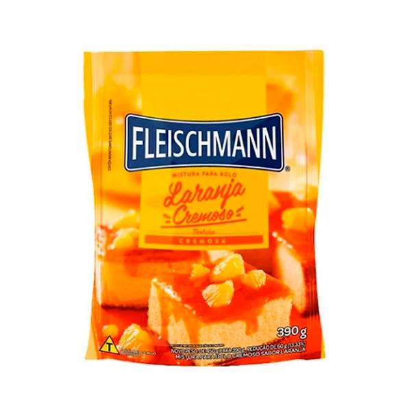 Mistura Para Bolo Cremoso Laranja Fleischmann Clássicos Sachê 390g