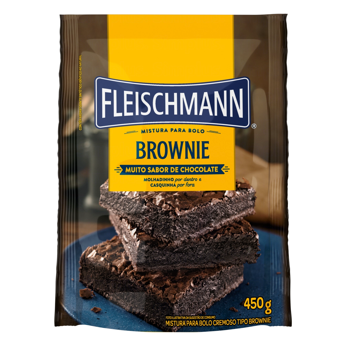 Mistura Para Bolo Brownie Chocolate Fleischmann Sachê 450g
