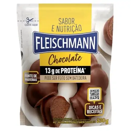 Mistura Para Bolo Aerado Chocolate Fleischmann Sabor E Nutrição Sachê 230g