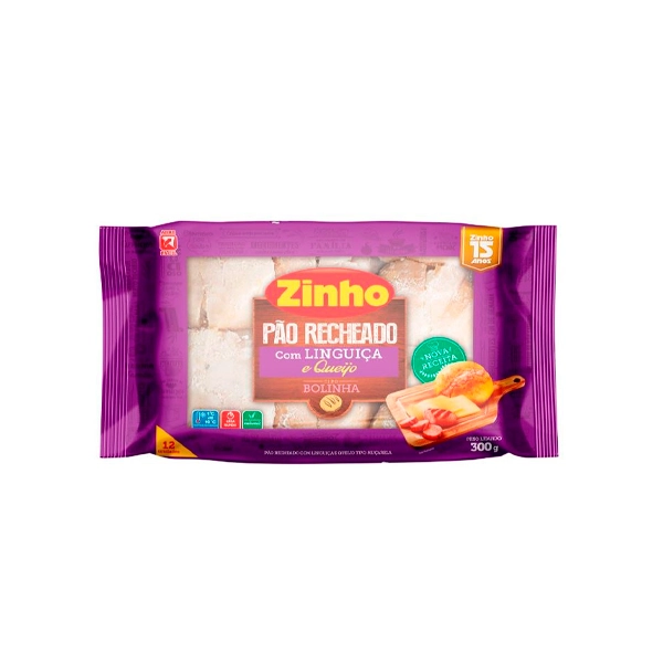 Pão Bolinha Recheio Linguiça E Queijo Zinho Pacote 300g