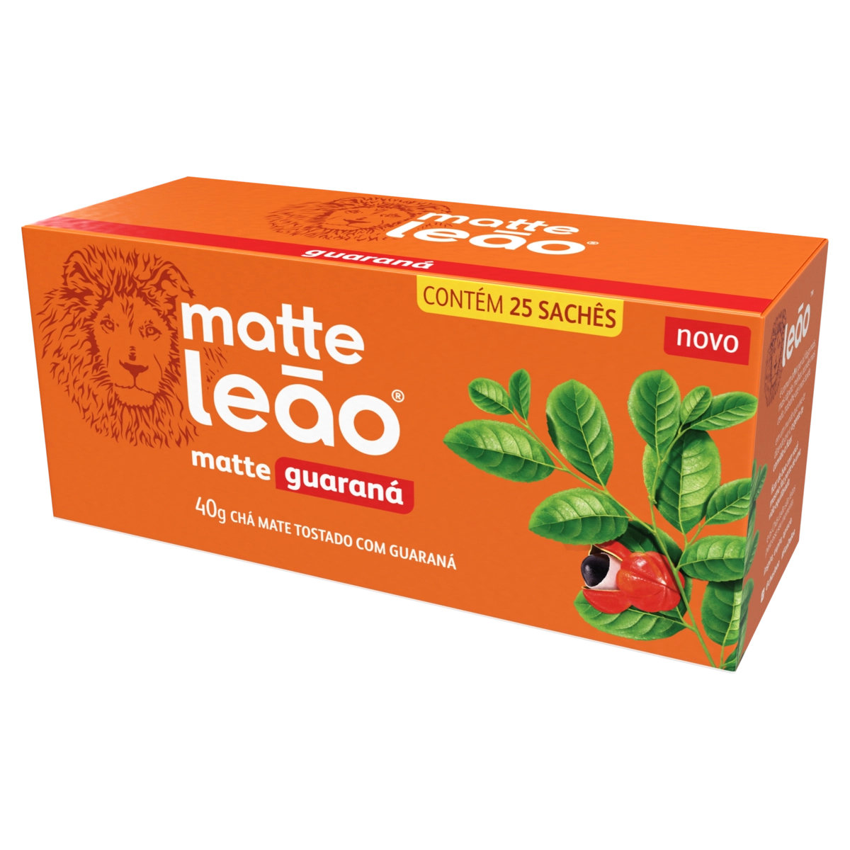 Chá Mate Tostado Guaraná Matte Leão Caixa 40g 25 Unidades