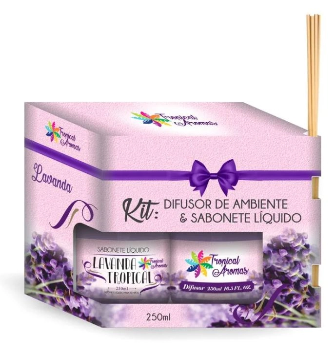 Kit Difusor Sabonete Refil 250 Ml Lavanda