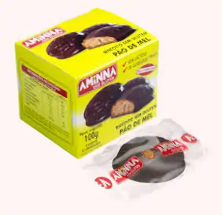 Pão De Mel Sem Glúten Zero Lactose Aminna Caixa 100g