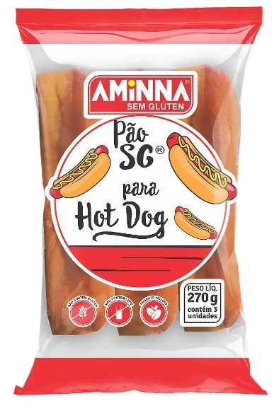 Pao S/ Gluten Aminna 270g Hot Dog