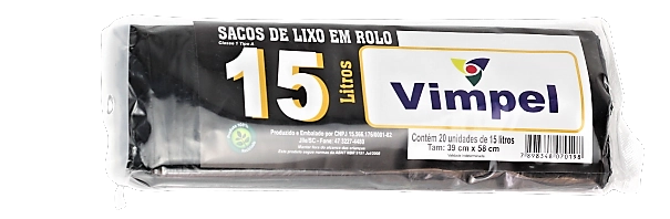 Saco De Lixo P.tudo Rolo Preto 15l