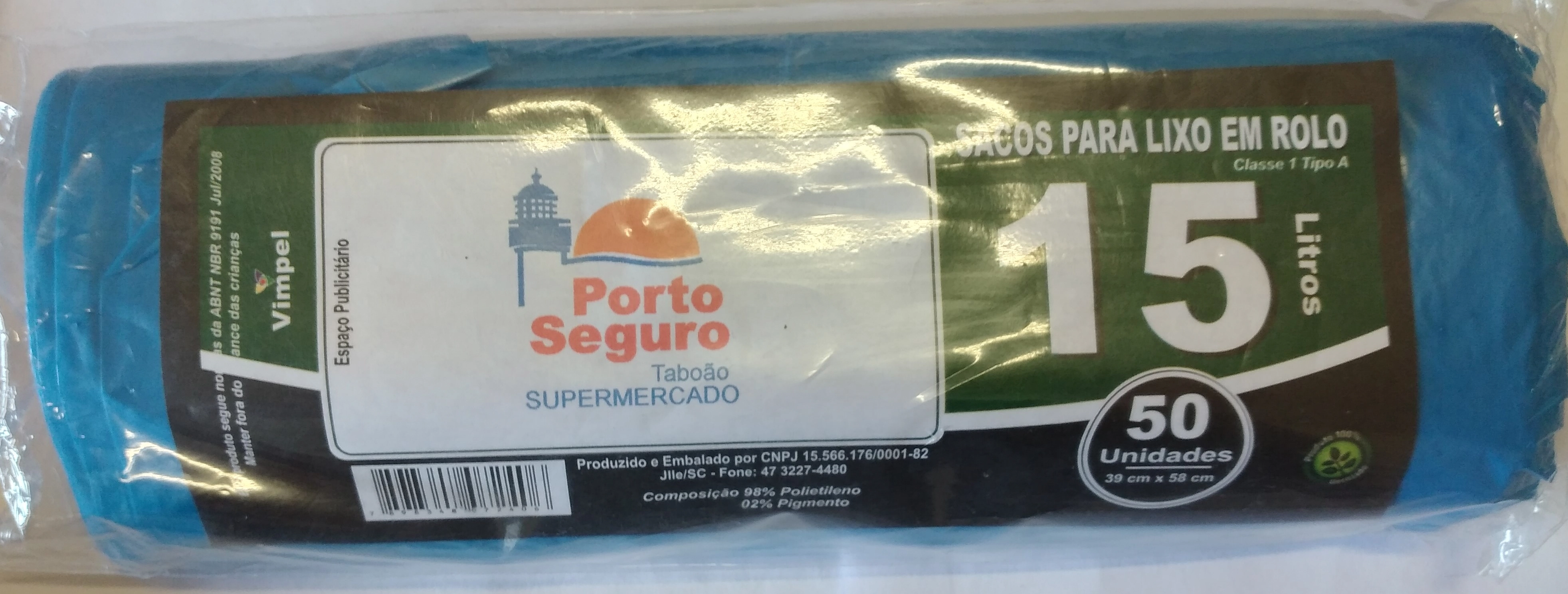 Saco Lixo Rolo Azul Vimpel 15l Pt C/50