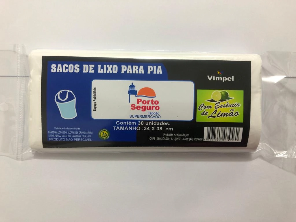 Saco Lixo Rolo Pia Porto Seguro C/30 Personalizado