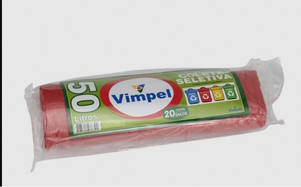 Saco Lixo Vimpel 50l Seletiva Vermelho
