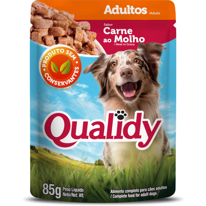 Racao Qualidy Dog Sache 85g Molho Carne
