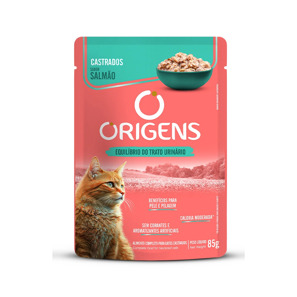 Origens Sache Gatos Castrado Salmao 85g