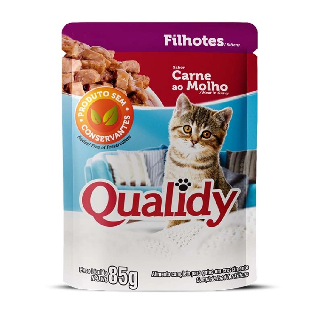Alim. Gatos Qualidy Sache 85g Filhotes Carne