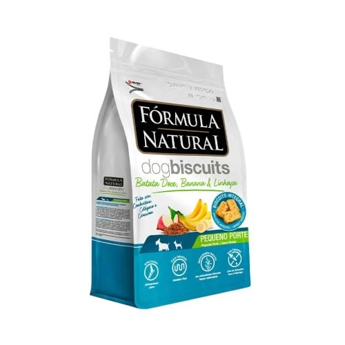 Biscoito Fórmula Natural Dog Biscuit Batata Doce. Banana E Linhaça Para Cães De Raças Pequenas 250