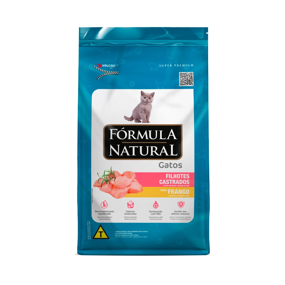 Ração Seca Formula Natural Super Premium Gatos Filhote Castrados Sabor Frango 1kg