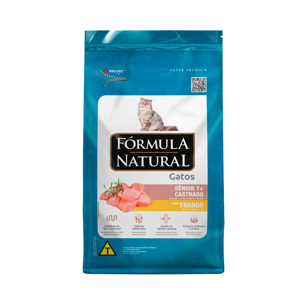 Ração Seca Formula Natural Super Premium Gatos Senior Castrados Sabor Frango 1kg