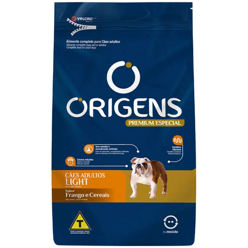 Ração Seca Origens Light Frango E Cereais Para Cães Adultos 3 Kg