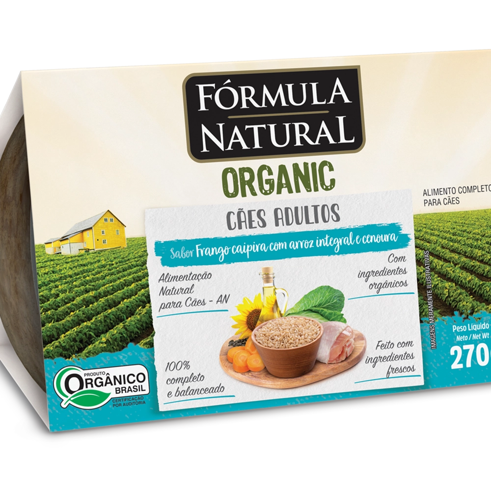 Formula Natural Organico Umido Ad Caes Frango E Abobora 270 G
