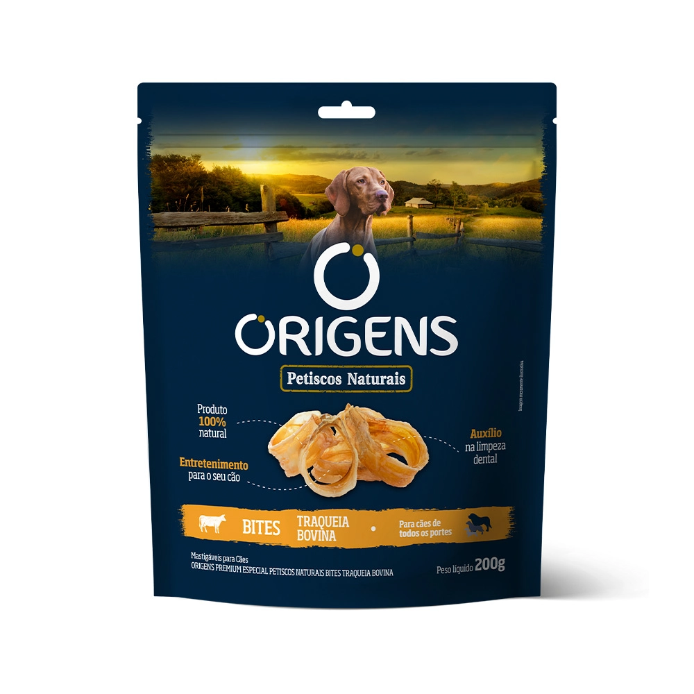 Petiscos Naturais Bites Traqueia Origens 200g