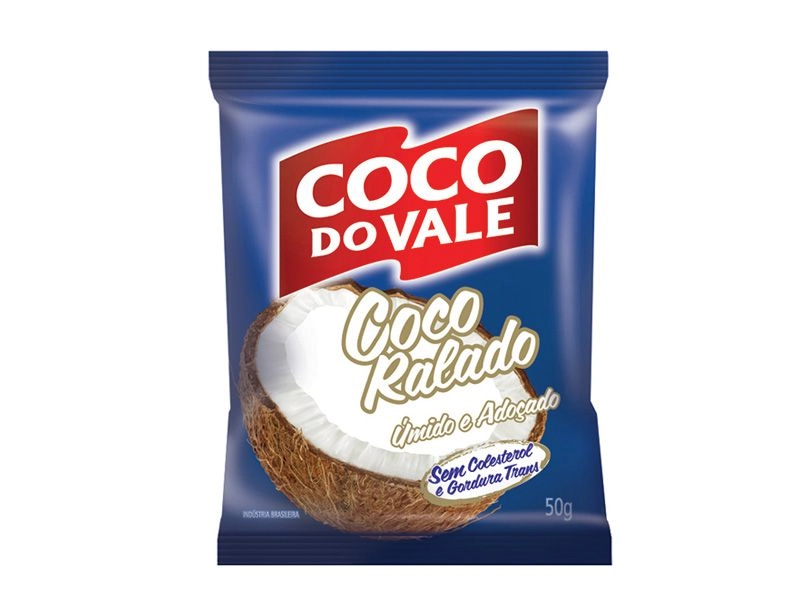 Coco Ralado úmido Adoçado Coco Do Vale Pacote 50g