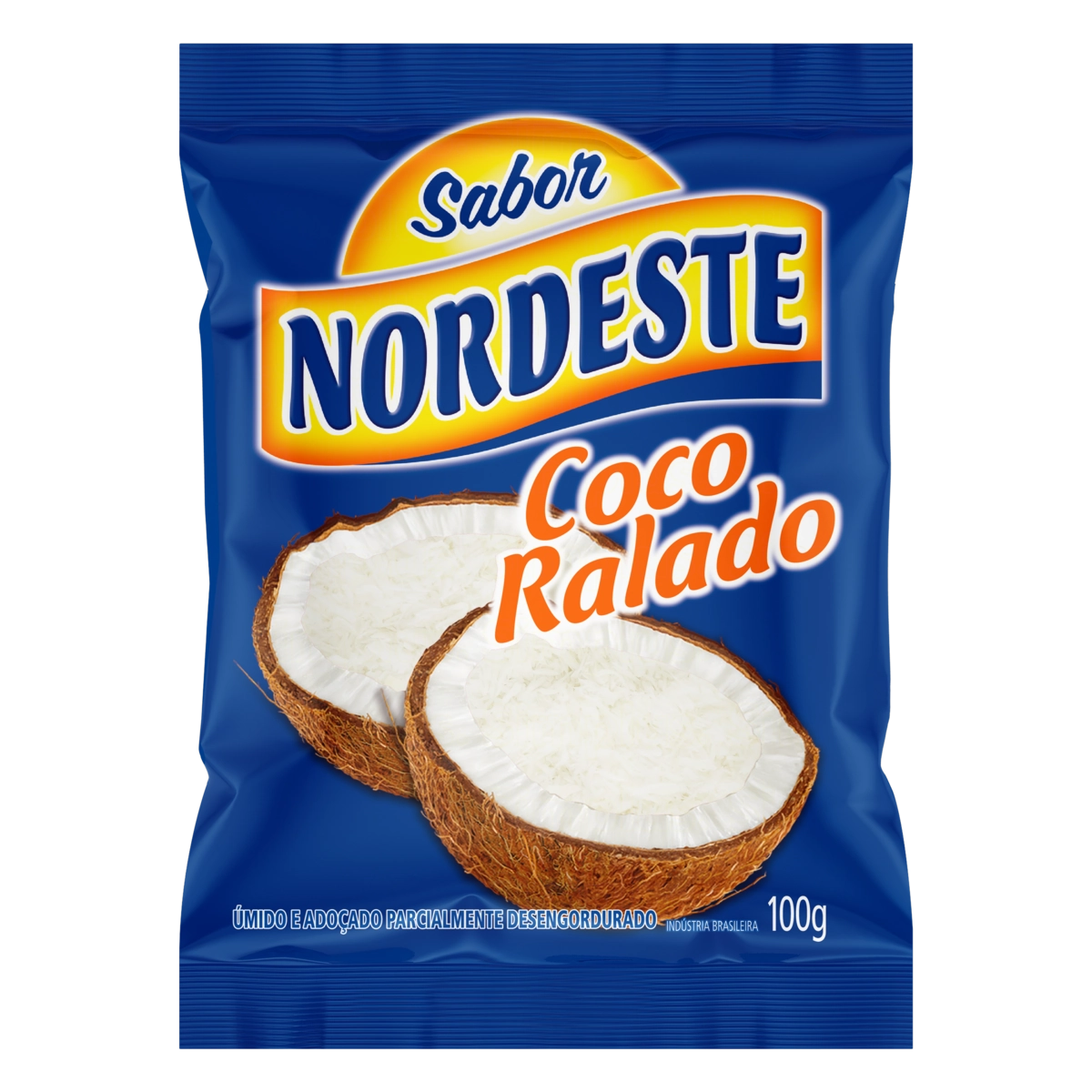 Coco Ralado úmido Adoçado Sabor Nordeste Pacote 100g