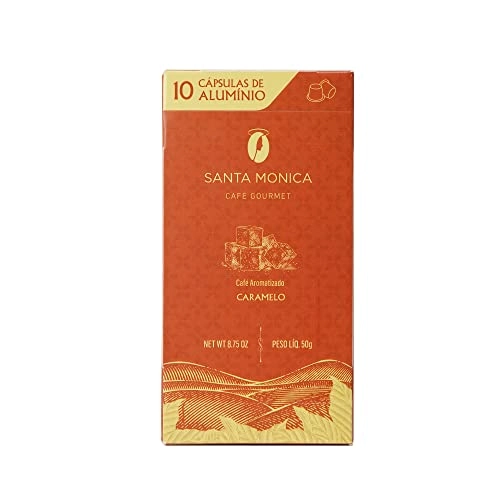 Café Em Cápsula Torrado E Moído Caramelo Toffee Santa Monica Gourmet Caixa 50g 10 Unidades