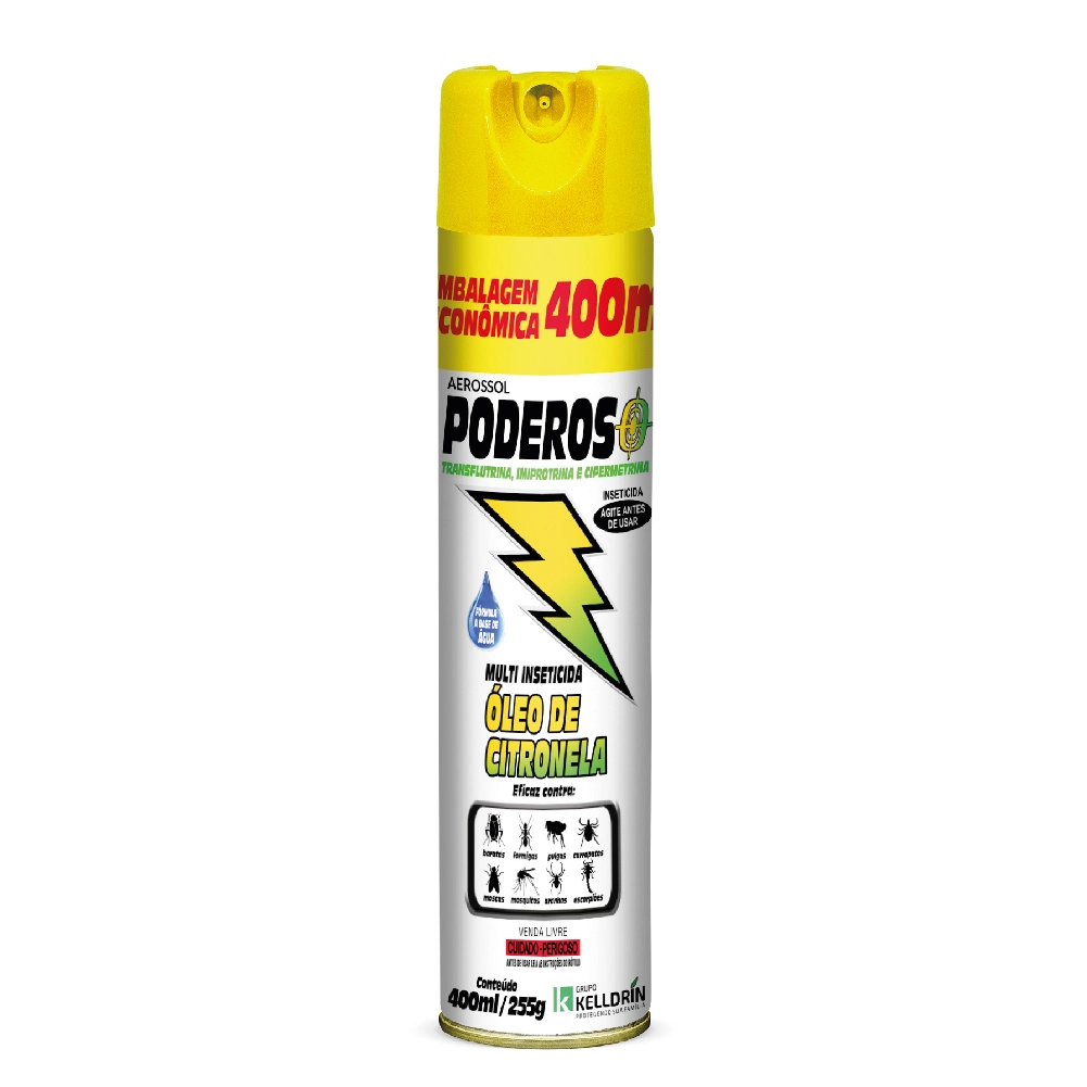 Multi Inseticida Aerosol Poderoso Com óleo De Citronela Kelldrin 400ml