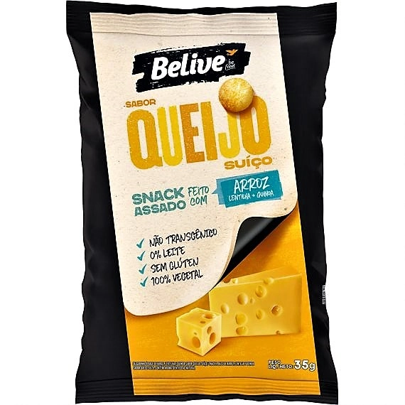 Snack Assado Queijo Suico S/gl Belive 35g