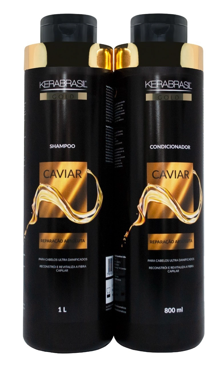Kit Shamp Cond Kerabrasil Gold Caviar 1l