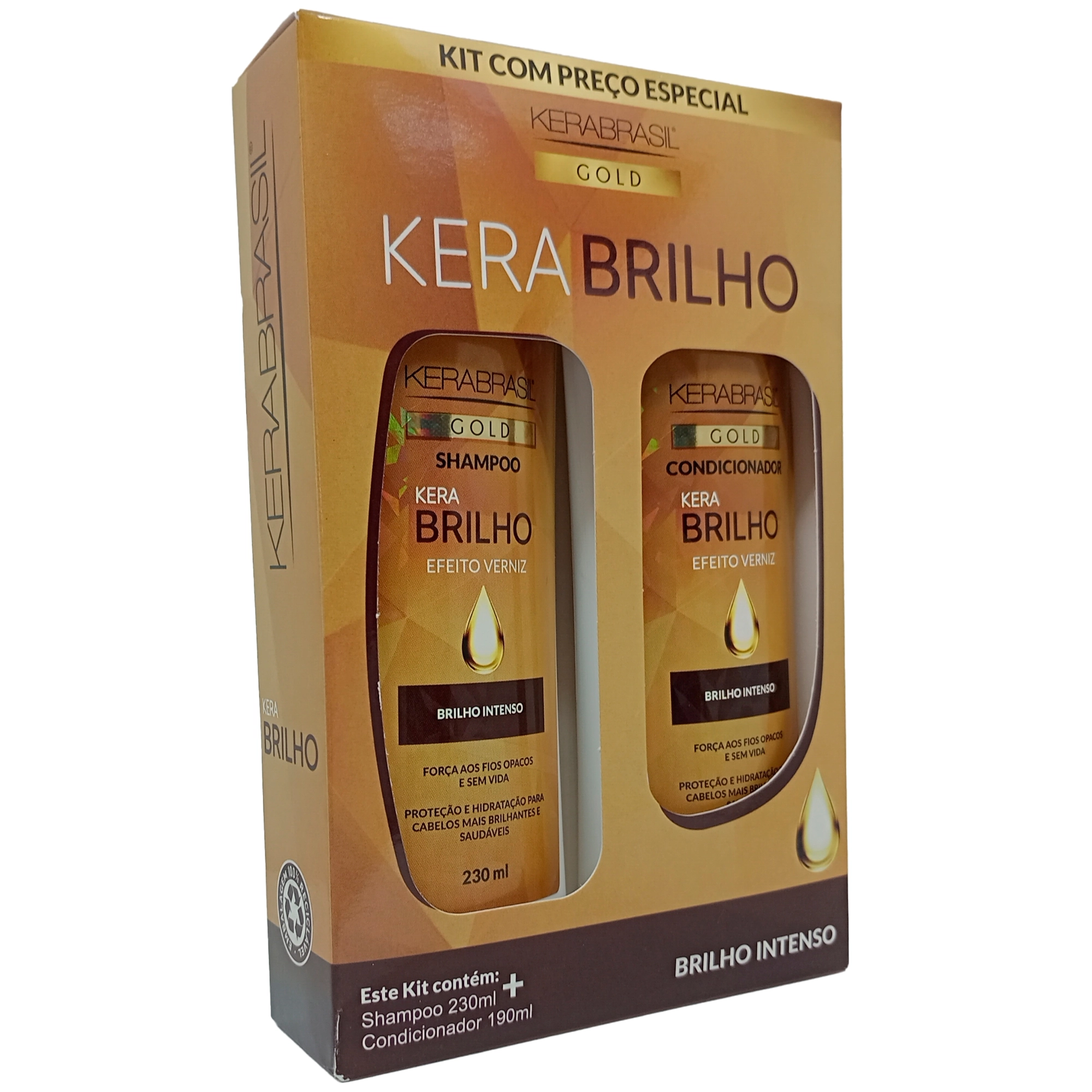 Kerabrasil Kit Sh230ml Cond190ml Kera Brilho