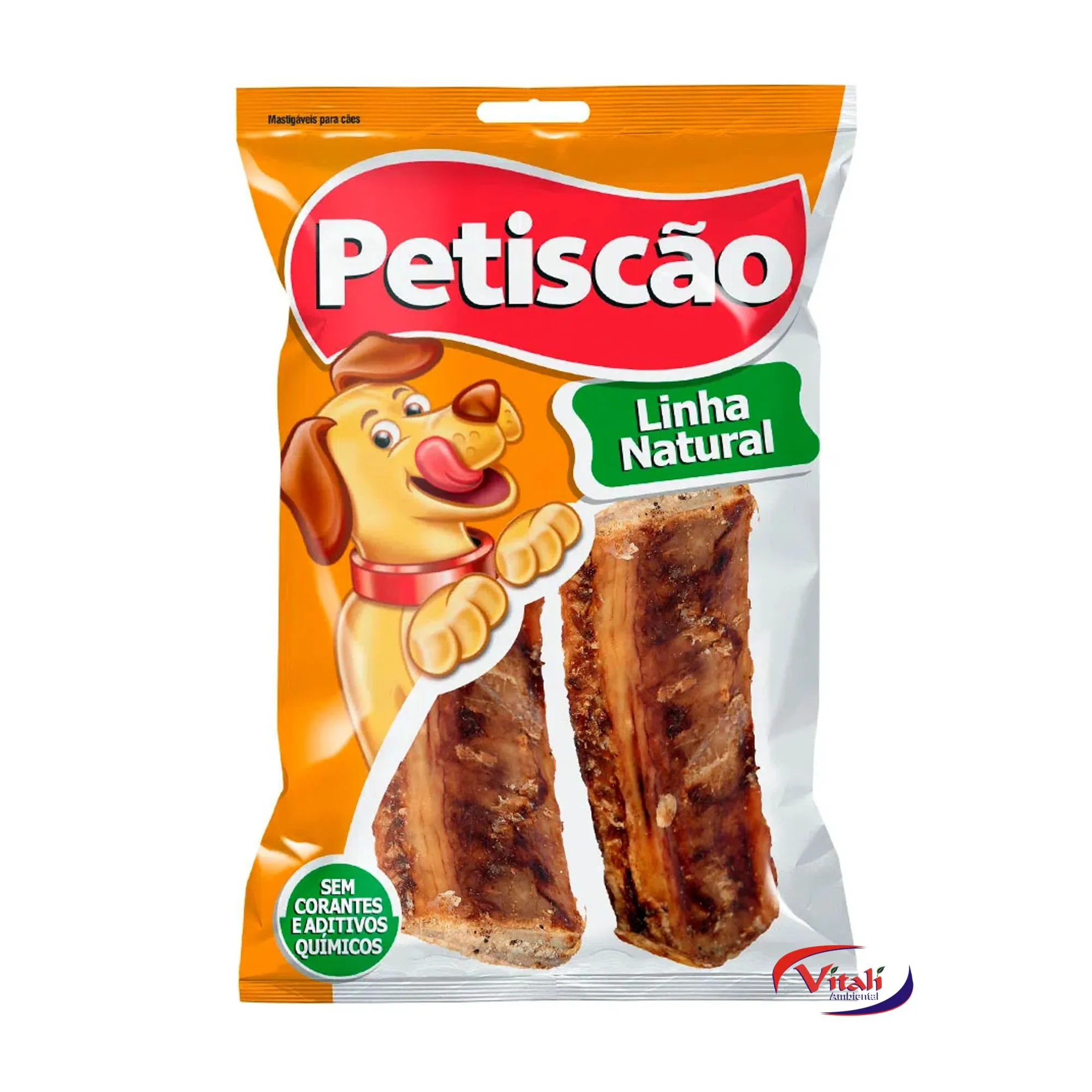 Costelinha Mastigável Para Cães Petiscão Natural 2 Unidades