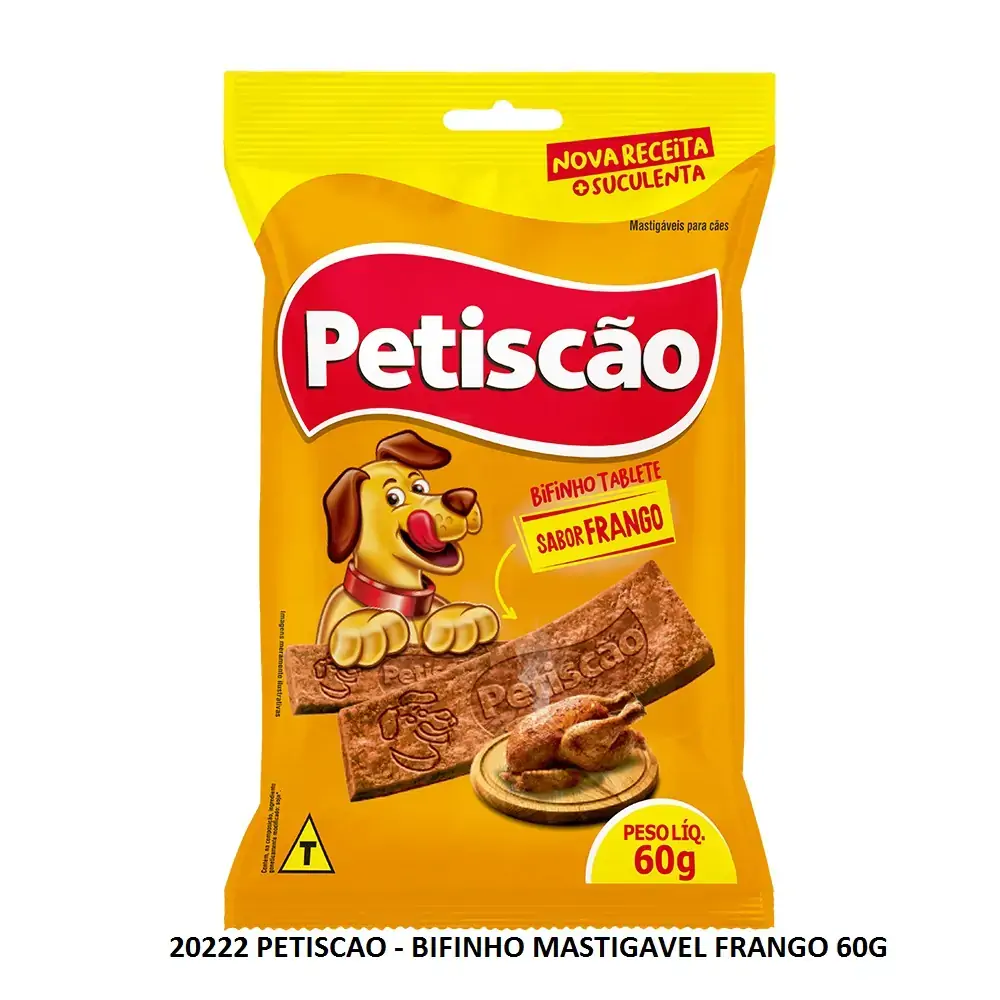 Bifinho Tablete Para Cães Frango Petiscão Pacote 60g