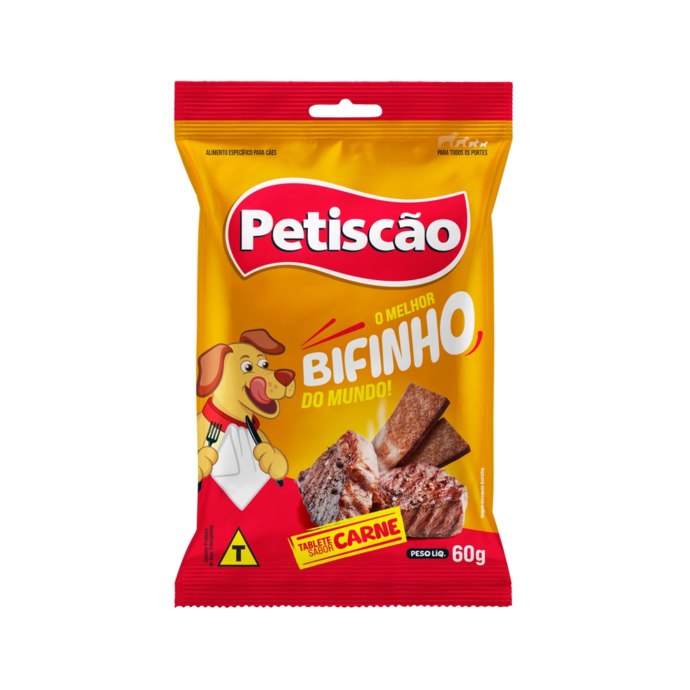 Bifinho Tablete Para Cães Carne Petiscão Pacote 60g
