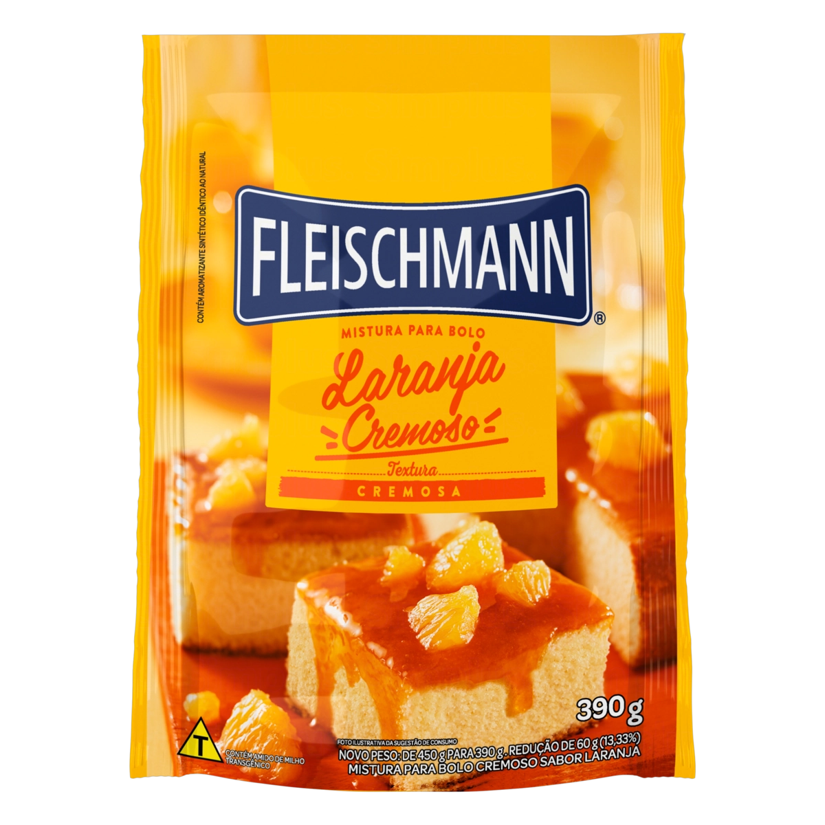 Mistura Para Bolo Cremoso Laranja Fleischmann Sachê 450g