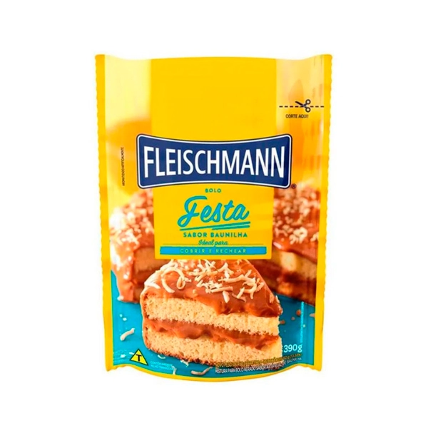 Mistura Para Bolo Festa Aerado Baunilha Fleischmann Pacote 450g