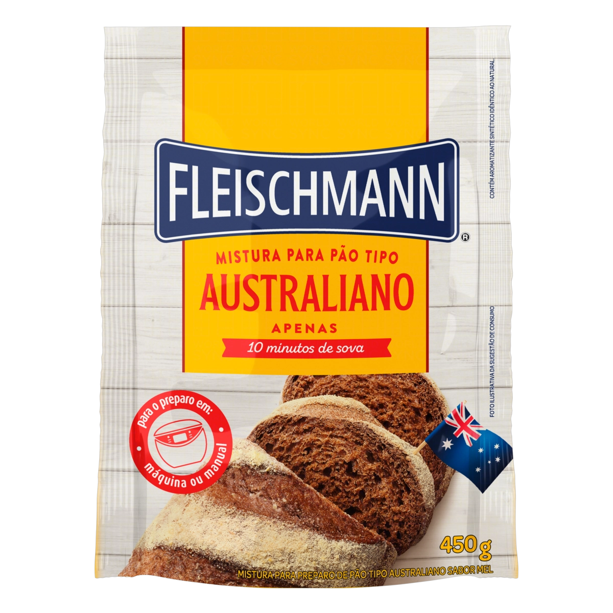 Mistura Para Pão Australiano Mel Fleischmann Pacote 450g