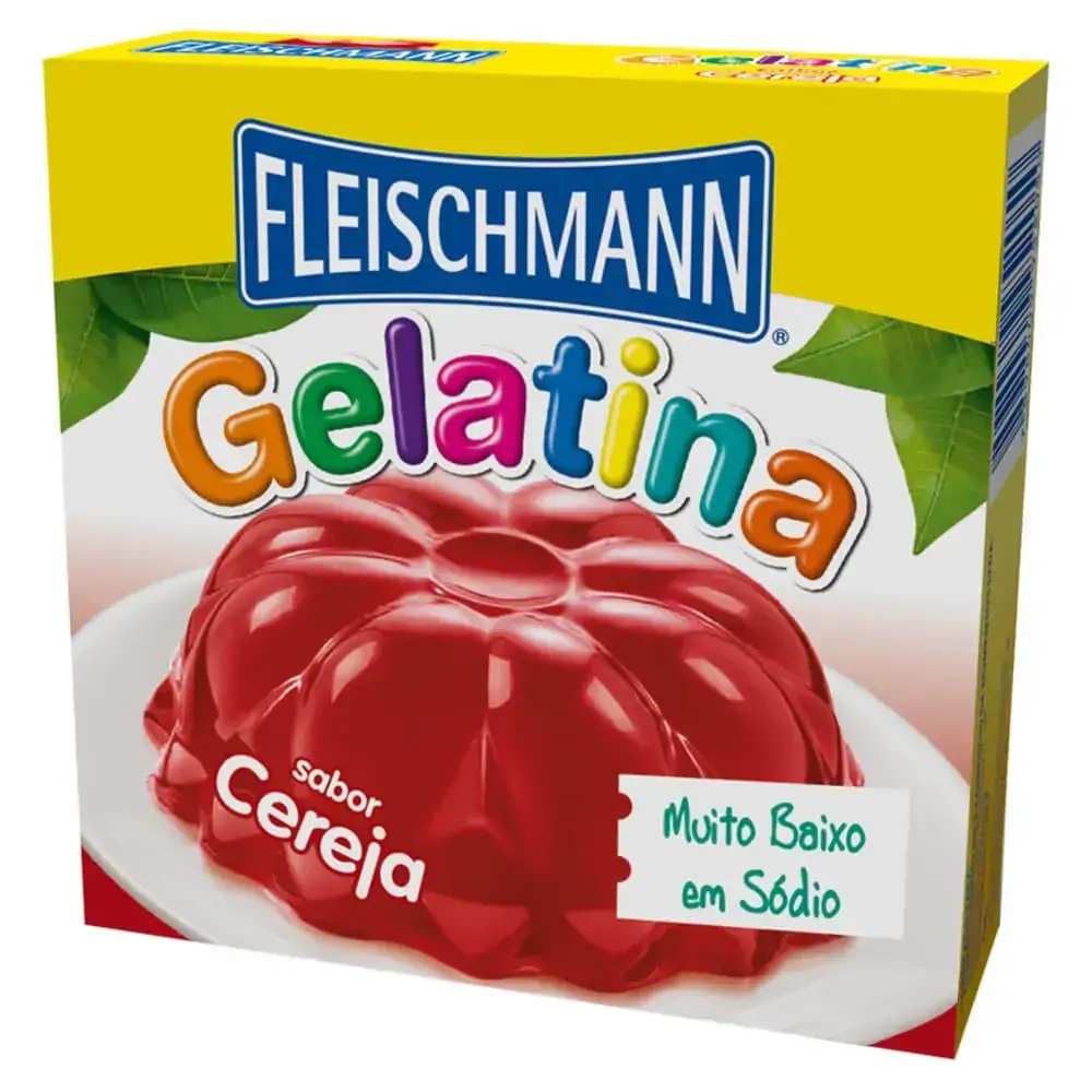 Gelatina Pó Cereja Fleischmann Caixa 20g