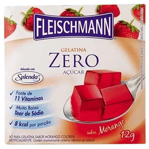 Gelatina Fleischmann Zero Morango