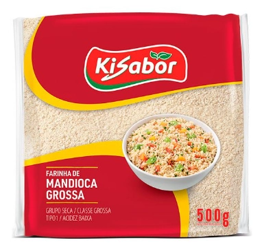 Farinha De Mandioca Tipo 1 Grossa Kisabor Pacote 500g