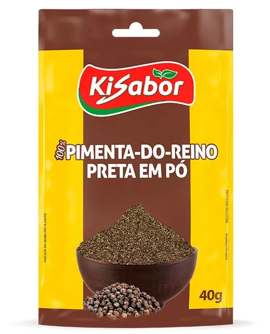 Pimenta Do Reino Preta Pó Kisabor Pacote 40g