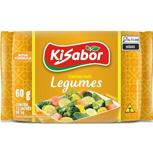 Tempero Pó Para Legumes Kisabor Pacote 60g 12 Unidades