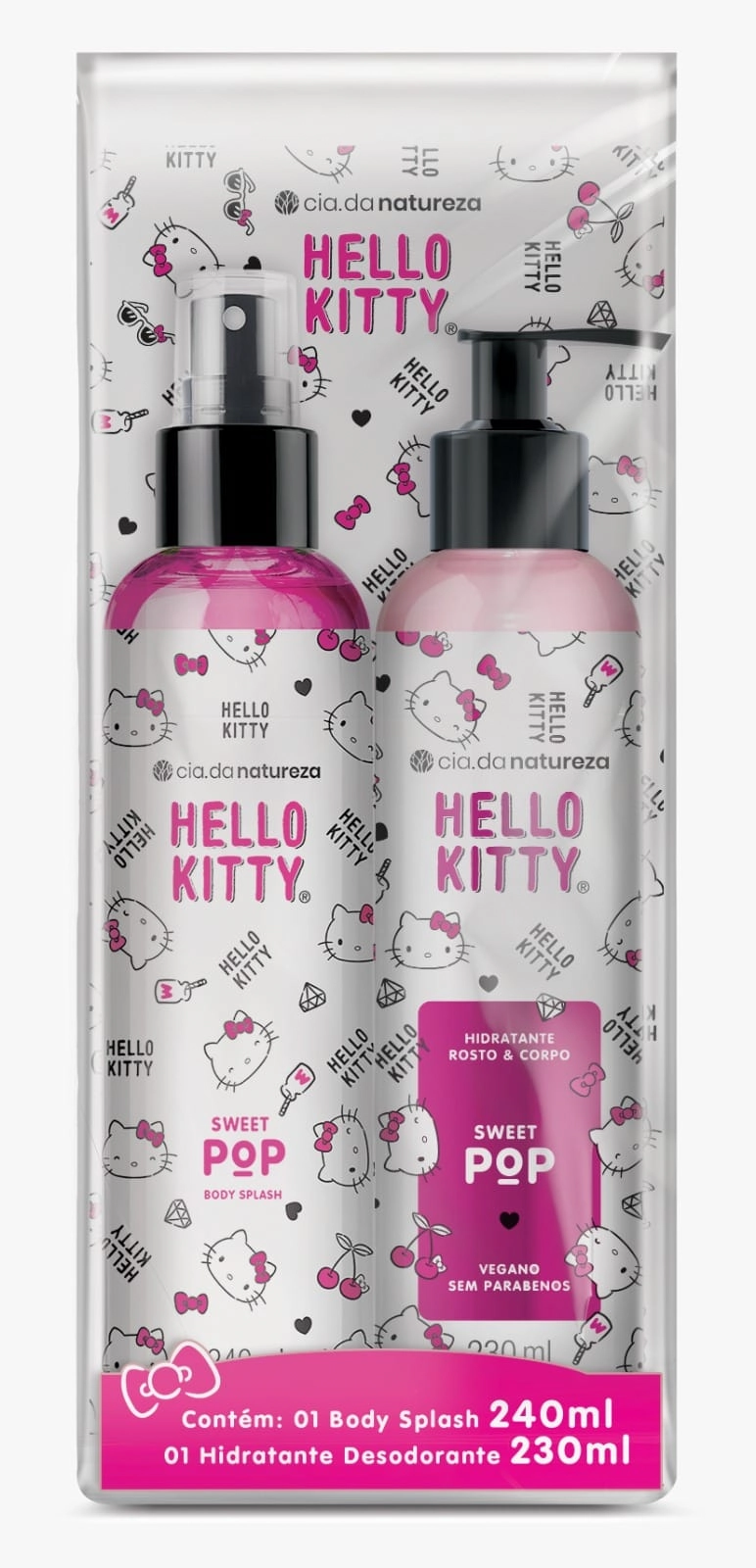 Kit Body Splash 240ml Hidra Deso 230ml Cia Da Natureza Hk Sweet Pop