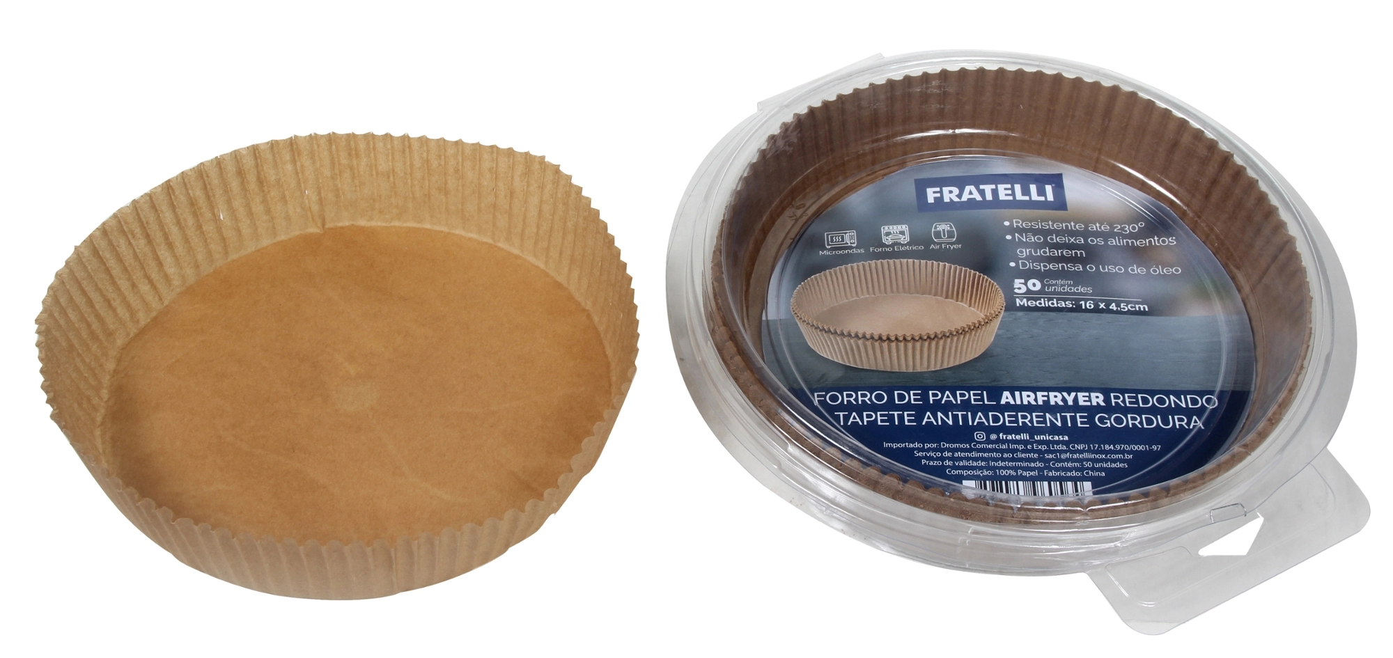 Papel Descart 50un Antiad Airfryer Redon 16cm